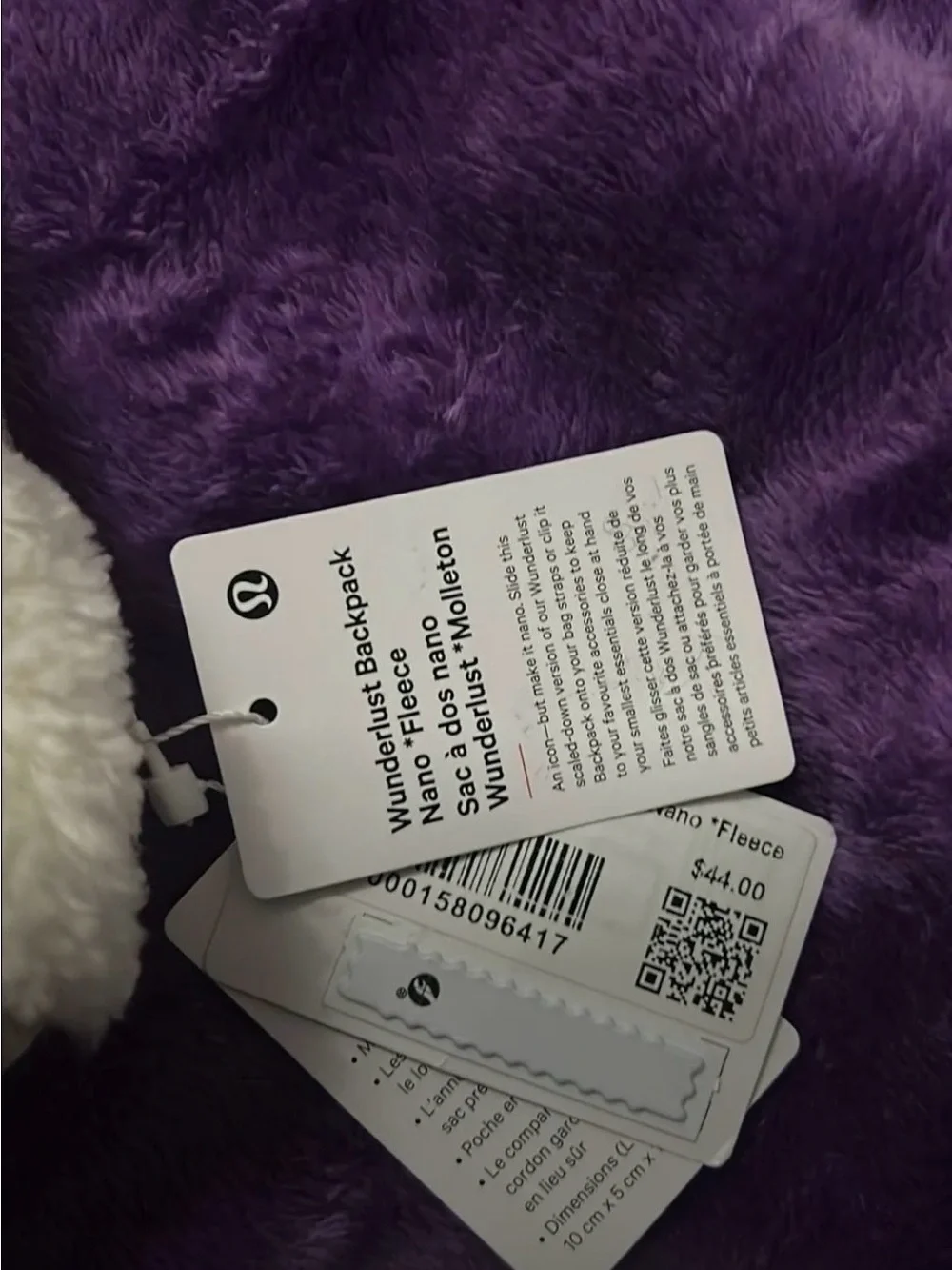 Wunderlust backpack Nano lululemon retail $44